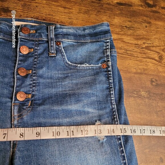 Madewell Jeans 28 Button Fly Skinny 10" High Rise Rosecliff Wash H6319 Stretch - Picture 8 of 12